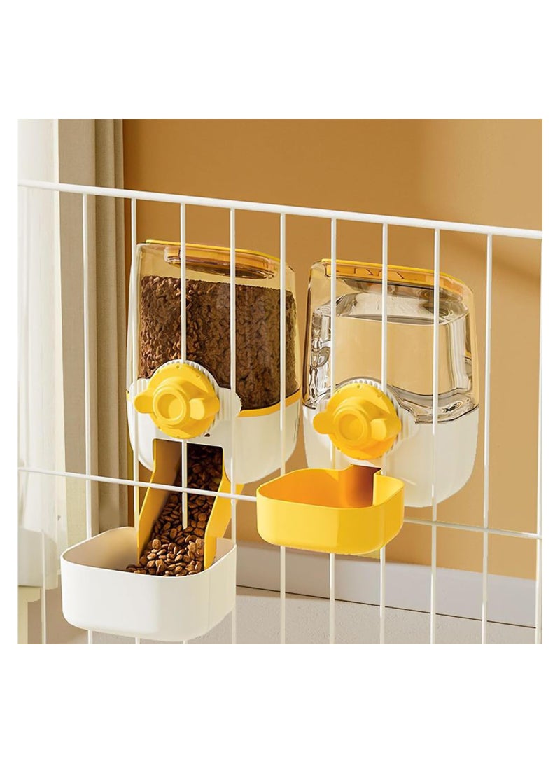 SYOSI Gravity Bunny Feeder Waterer Set for Cages 37oz Hanging Rabbit Automatic Food Feeders Bunny Water Dispenser Ferret Food Water Bowl for Chinchillas - Image 1