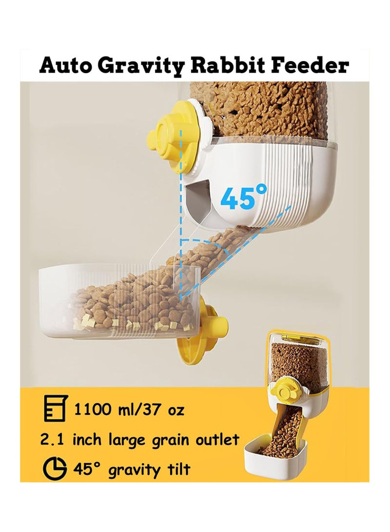 SYOSI Gravity Bunny Feeder Waterer Set for Cages 37oz Hanging Rabbit Automatic Food Feeders Bunny Water Dispenser Ferret Food Water Bowl for Chinchillas - Image 3