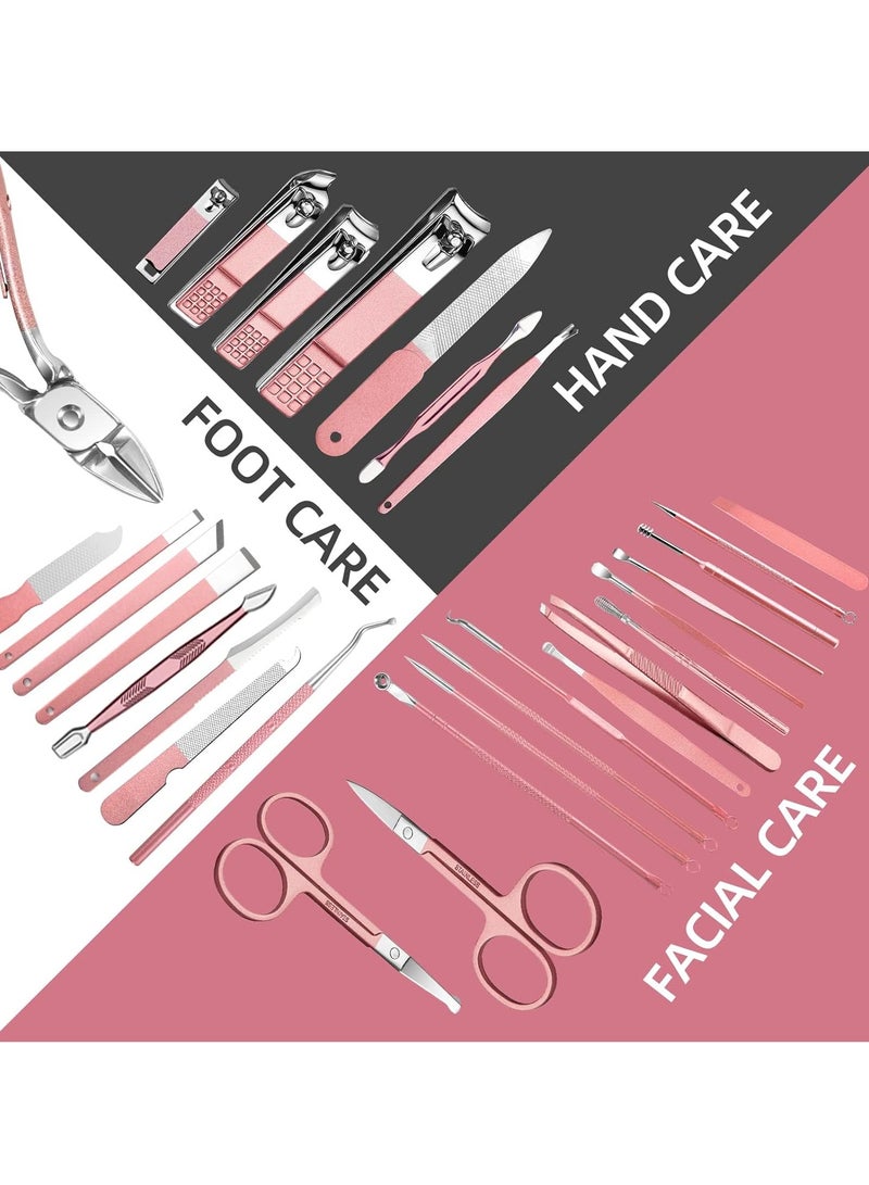 ONLYMAY Manicure Set 30 in 1 Nail Clipper set,  nail clippers, fingernail & toenail clippers, Manicure Tools, pedicure tools, Suitable for Travel Manicure Kit, Nail Set Kit With Everything Profe - Image 3