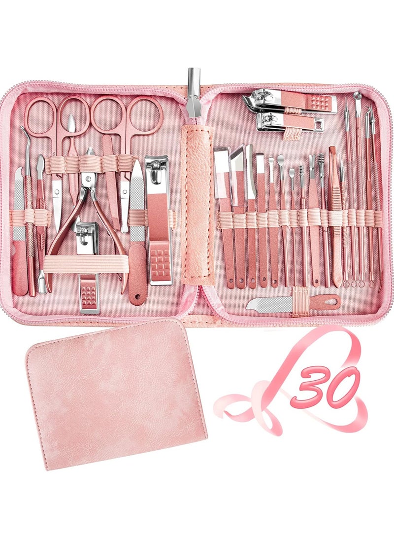 ONLYMAY Manicure Set 30 in 1 Nail Clipper set,  nail clippers, fingernail & toenail clippers, Manicure Tools, pedicure tools, Suitable for Travel Manicure Kit, Nail Set Kit With Everything Profe - Image 1