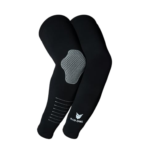 BADOWL Velocity Arm Sleeves for Men & Women | UV Protection UPF 50+ | Seamless Fit | Sports Compression Sleeves for Running Cycling Outdoor Activities (Black) - Image 2