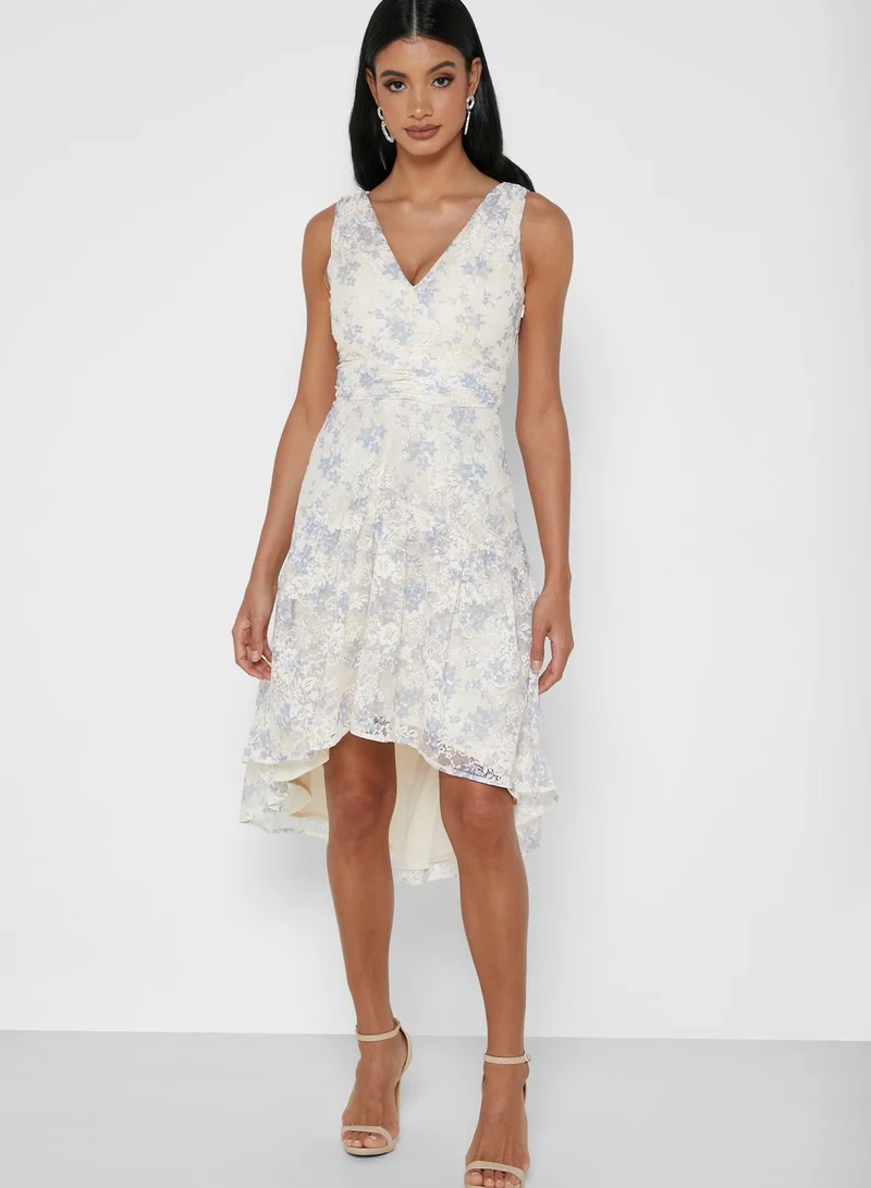 Chi-Chi London Kanna High Low Printed Dress