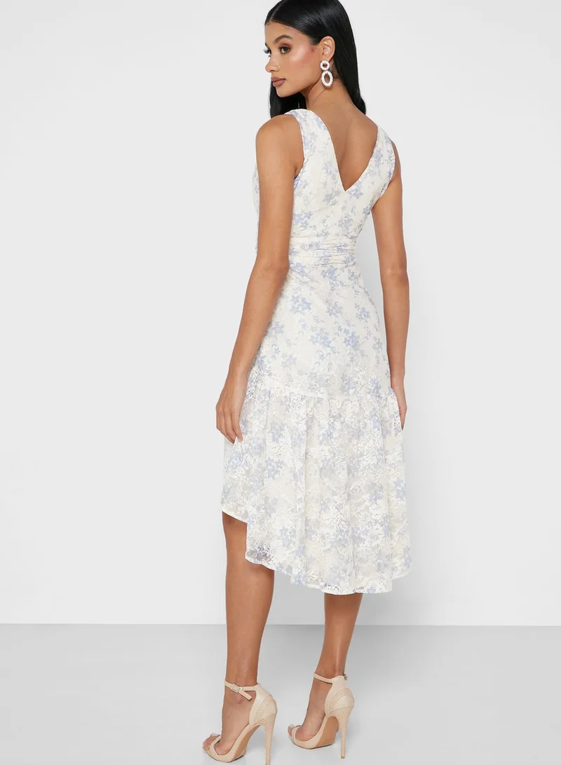 Chi-Chi London Kanna High Low Printed Dress