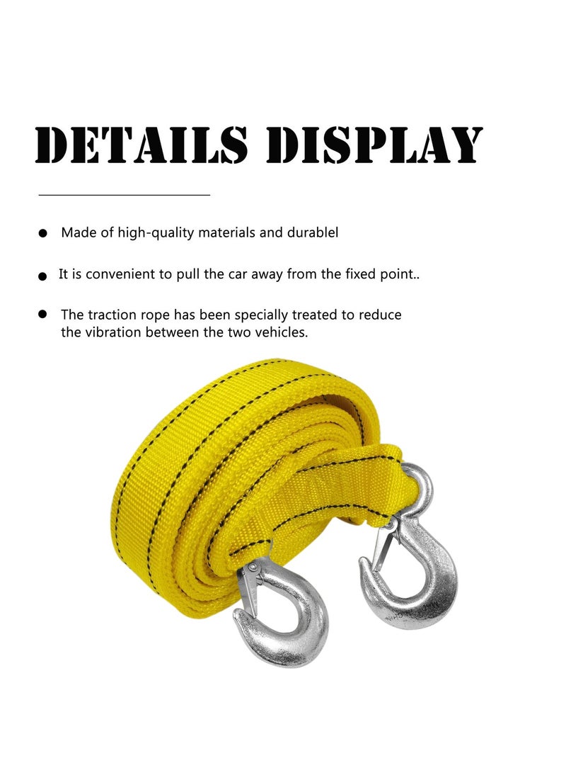 3XR Heavy-Duty Tow Rope 3 Meter, 5 Ton Capacity, Premium Nylon Material with Durable Metal Hooks for Vehicle Recovery 7624 - Image 3