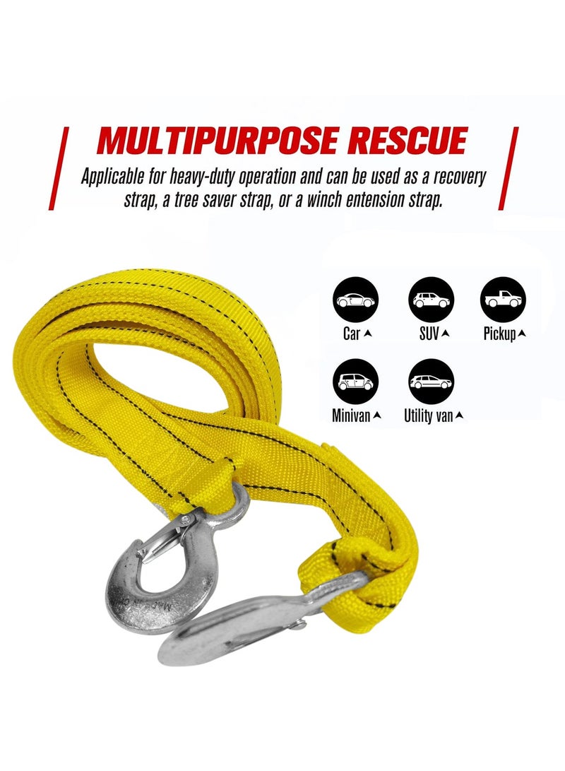3XR Heavy-Duty Tow Rope 3 Meter, 5 Ton Capacity, Premium Nylon Material with Durable Metal Hooks for Vehicle Recovery 7624 - Image 4