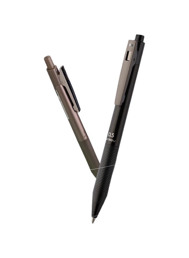 Deli Smooth Retractable Gel Pen, Office Writing Pen, 0.5Mm Bullet Tip, 12 Pens/Box, Black, S18 - Image 1