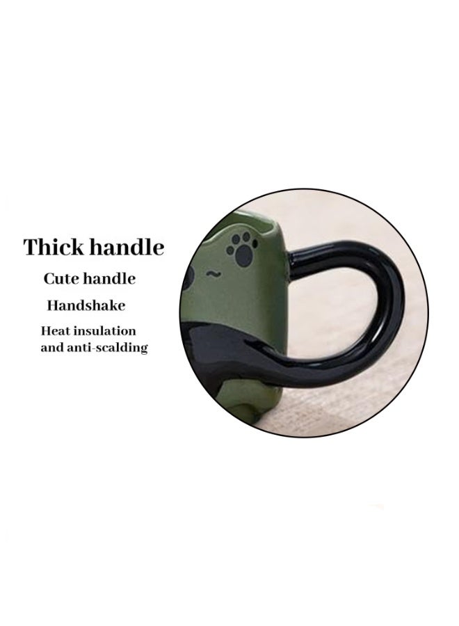 بتيمفم كوب قهوة سيراميكي بتصميم قطة رائع، سعة 380 مل، قابل للتكديس مع مقبض، مناسب للمنزل والمكتب - Image 4