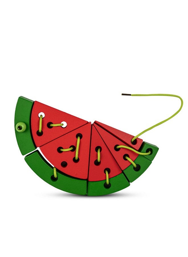 بيبي لعبة ألغاز ربط البطيخ الخشبية من بايبي، ألعاب خشبية للأطفال مع بطيخ وبذور وأرقام ودانتيل، ألعاب تعليمية للأطفال من سن 3 سنوات فما فوق، أولاد وبنات - Image 1