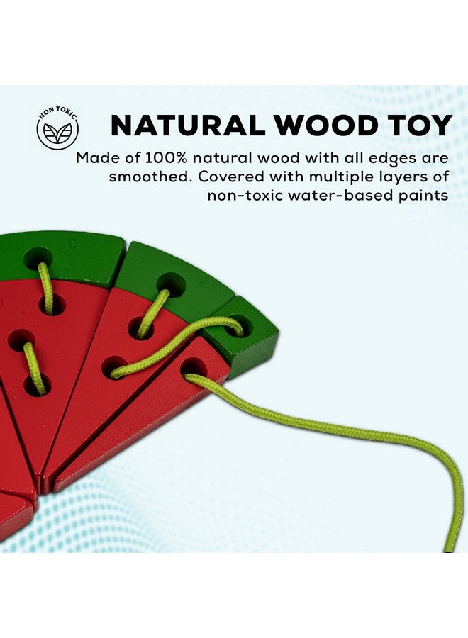 بيبي لعبة ألغاز ربط البطيخ الخشبية من بايبي، ألعاب خشبية للأطفال مع بطيخ وبذور وأرقام ودانتيل، ألعاب تعليمية للأطفال من سن 3 سنوات فما فوق، أولاد وبنات - Image 5