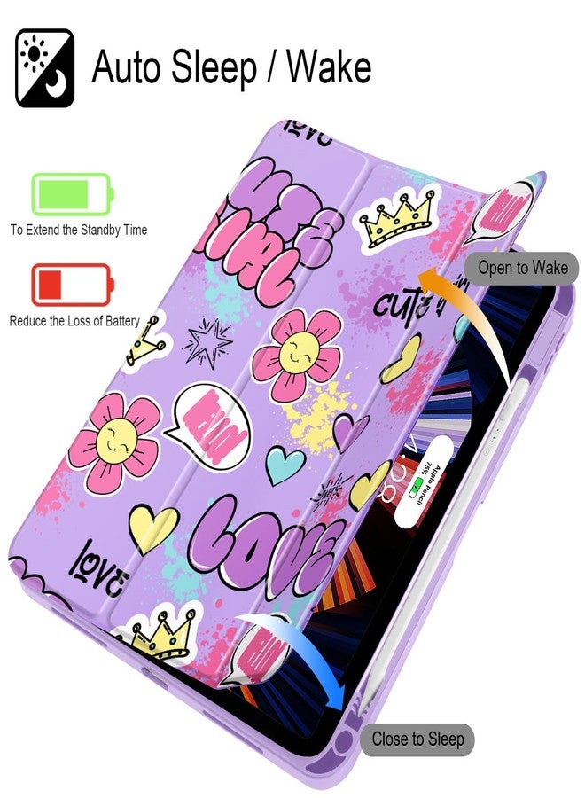 May Chen for iPad (A16) 11th Generation Case 11 Inch 2025, iPad 10th Gen Case 2022 10.9 inch, Built-in Pencil Holder with Shockproof Cover Clear Back Shell Auto Wake/Sleep, Cute Girl Pattern - Image 3