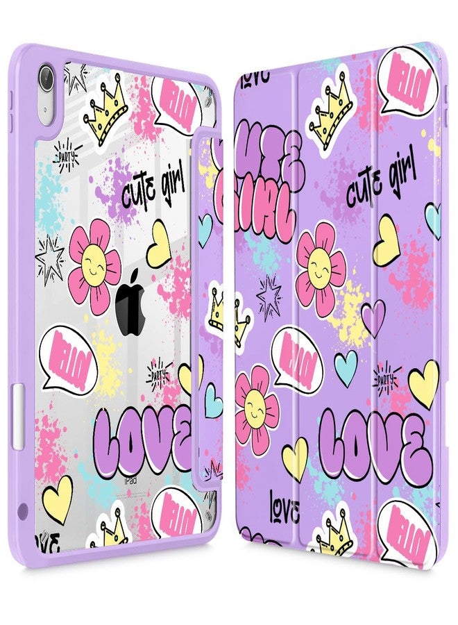 May Chen for iPad (A16) 11th Generation Case 11 Inch 2025, iPad 10th Gen Case 2022 10.9 inch, Built-in Pencil Holder with Shockproof Cover Clear Back Shell Auto Wake/Sleep, Cute Girl Pattern - Image 1