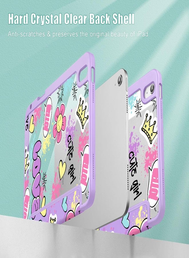 May Chen for iPad (A16) 11th Generation Case 11 Inch 2025, iPad 10th Gen Case 2022 10.9 inch, Built-in Pencil Holder with Shockproof Cover Clear Back Shell Auto Wake/Sleep, Cute Girl Pattern - Image 4