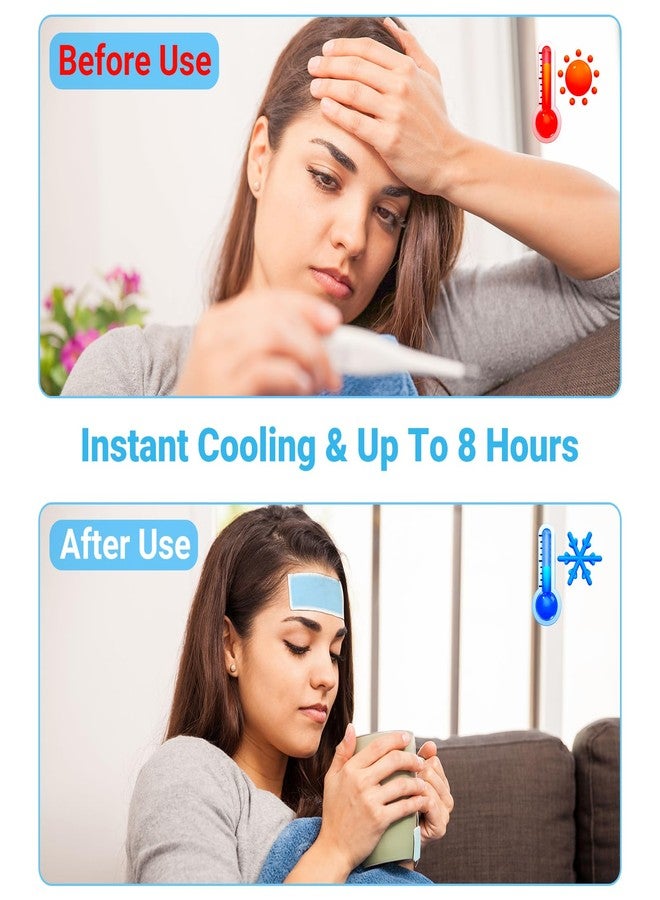 ishancare لصقات تبريد إيشان كير لخفض الحرارة، 20 ورقة مغلفة بشكل فردي، لصقات تبريد للطقس الحار للبالغين، ضمادات تبريد لخفض الحرارة، خافض للحرارة، لصقات للصداع النصفي والصداع (عبوة من قطعتين) - Image 3