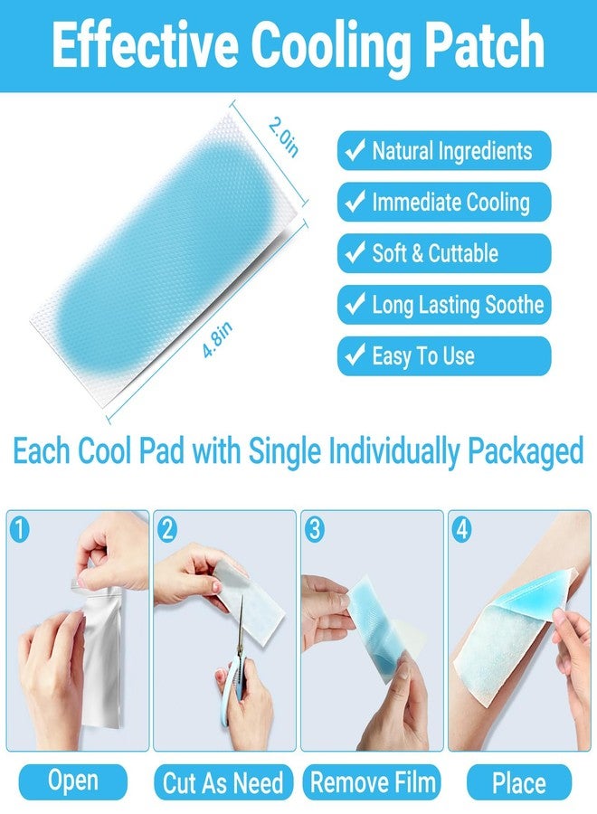 ishancare لصقات تبريد إيشان كير لخفض الحرارة، 20 ورقة مغلفة بشكل فردي، لصقات تبريد للطقس الحار للبالغين، ضمادات تبريد لخفض الحرارة، خافض للحرارة، لصقات للصداع النصفي والصداع (عبوة من قطعتين) - Image 4
