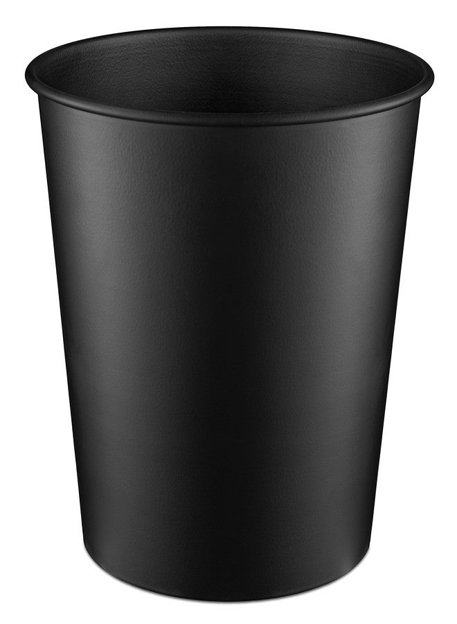 Monarch Abode Metal Bathroom Trash Can – Waste Basket for Bedroom, Office Desk, & Dorm, Handcrafted, Durable Decorative Black Small Trash Can Bathroom Garbage Bin Wastebasket - Image 1