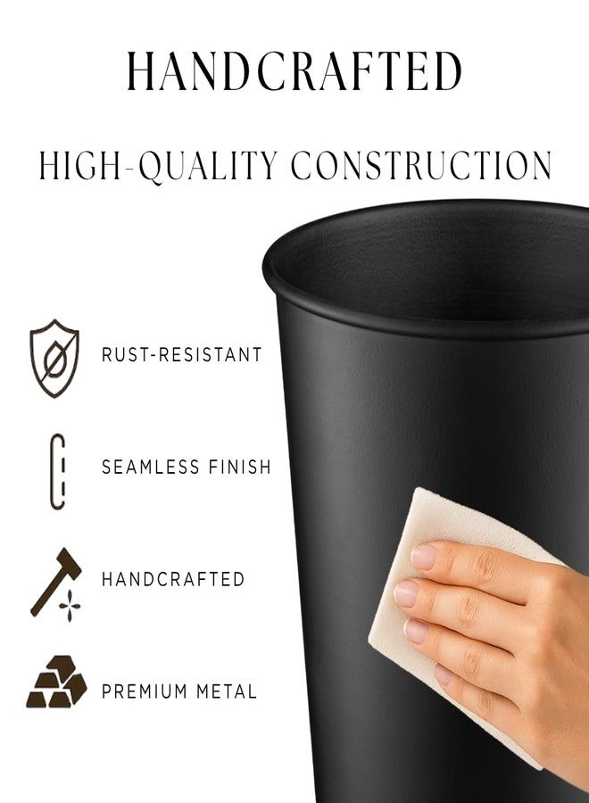 Monarch Abode Metal Bathroom Trash Can – Waste Basket for Bedroom, Office Desk, & Dorm, Handcrafted, Durable Decorative Black Small Trash Can Bathroom Garbage Bin Wastebasket - Image 3