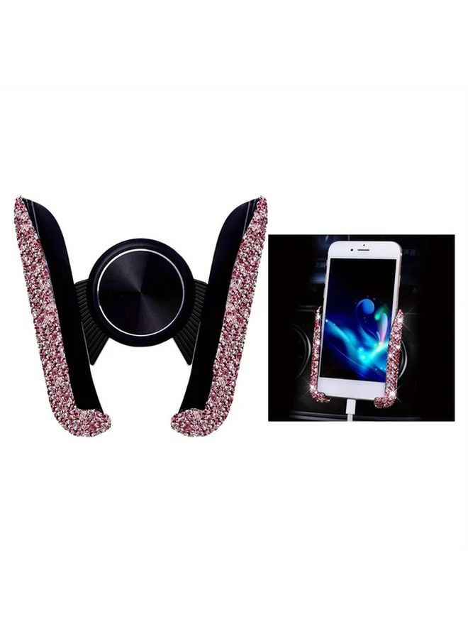 Red Diamond Crystal Car Air Vent Phone Holder Mount Stand Clip Bracket - Image 5