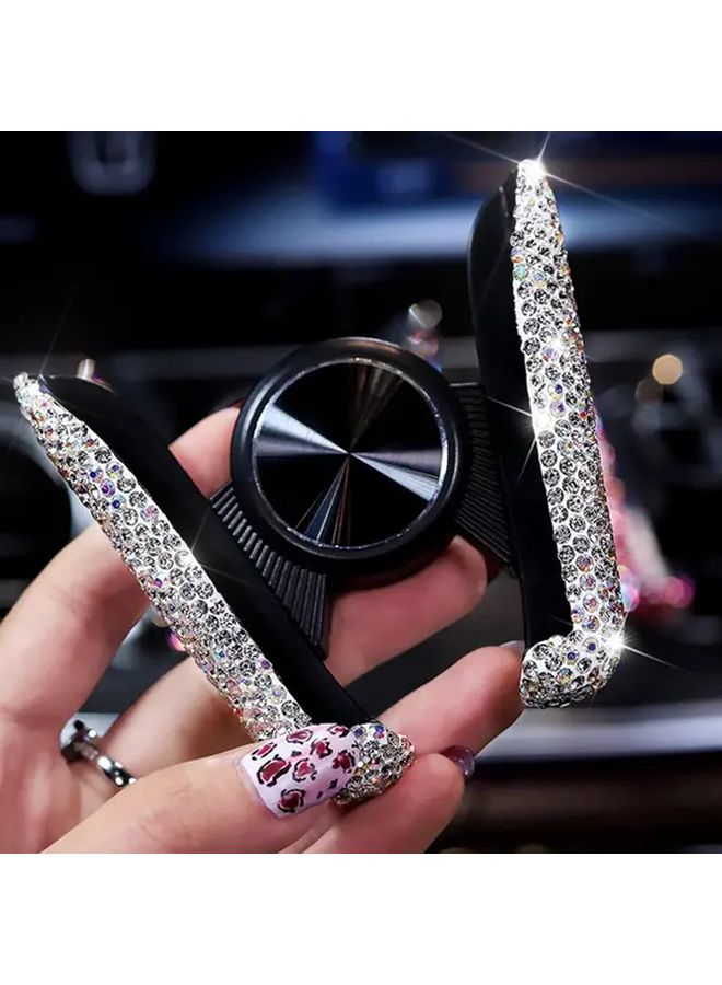 Red Diamond Crystal Car Air Vent Phone Holder Mount Stand Clip Bracket - Image 3