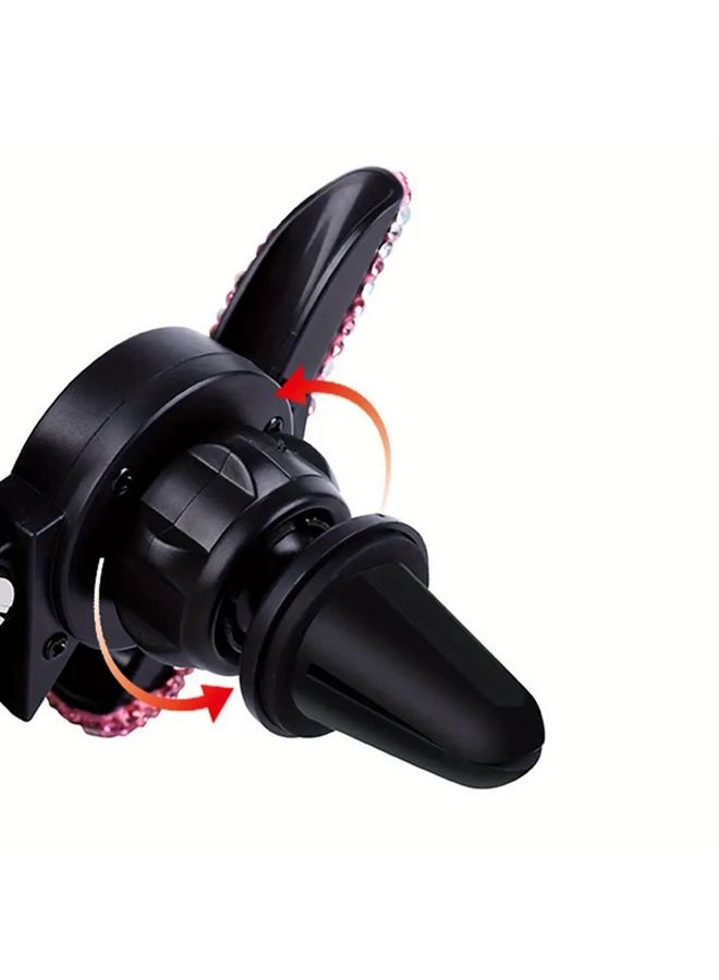 Red Diamond Crystal Car Air Vent Phone Holder Mount Stand Clip Bracket - Image 4