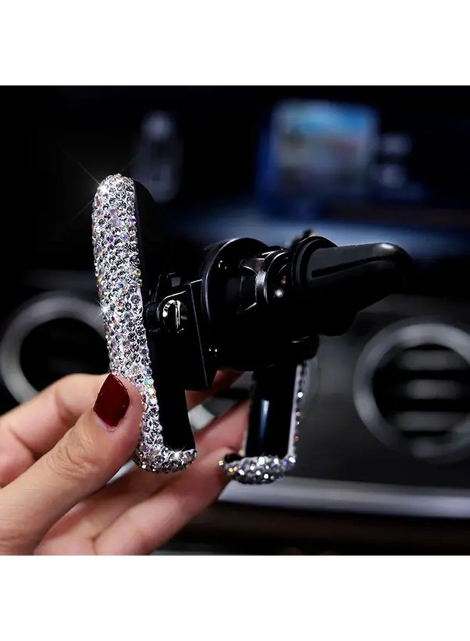 Red Diamond Crystal Car Air Vent Phone Holder Mount Stand Clip Bracket - Image 2