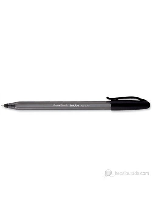 Paper Mate Papermate Inkjoy 100 Capped Ulv M. Black Ballpoint Pen 