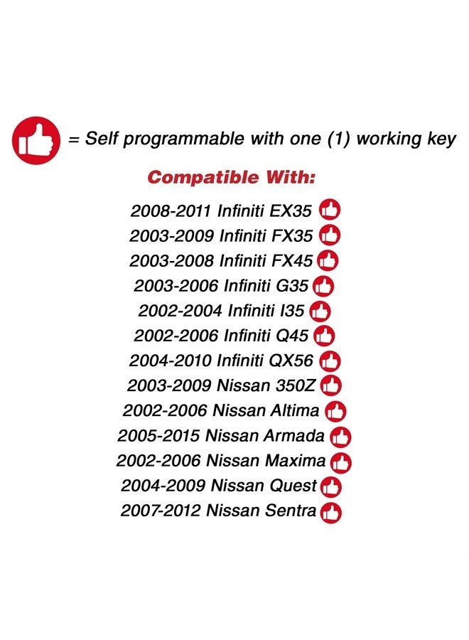 KeylessOption مفتاح دخول بدون مفتاح للتحكم عن بعد لسيارة نيسان إنفينيتي KBRASTU15 - Image 4