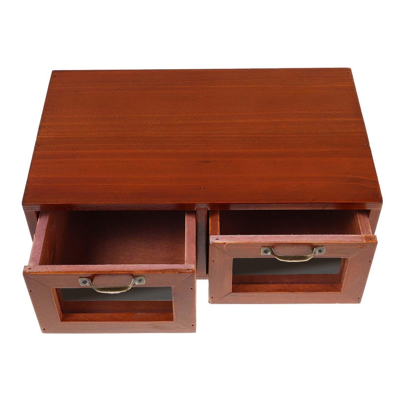 Wooden Monitor Stand With Dual Acrylic Laptop Riser For Office Desk Storage Organizer - Image 2