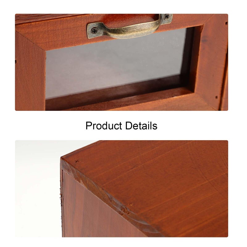 Wooden Monitor Stand With Dual Acrylic Laptop Riser For Office Desk Storage Organizer - Image 4