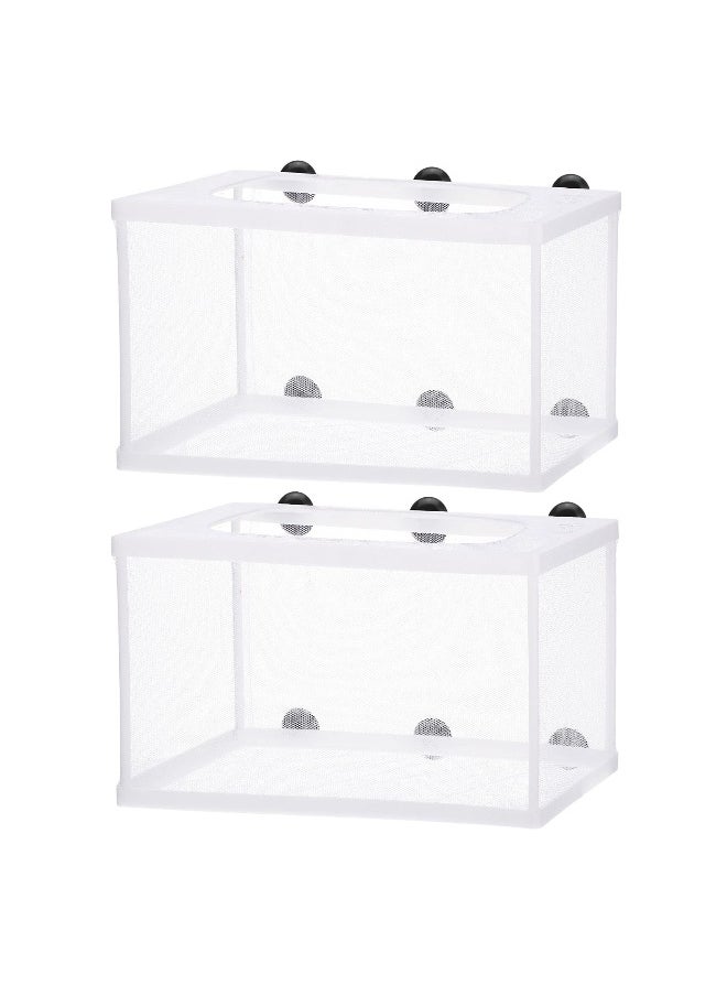 Generic Fish Tank Breeder Net, Fish Hatchery Breeder Box Aquarium Separation Net Nylon Incubator Mesh With Suction Cup (2 Pcs)  - Image 1