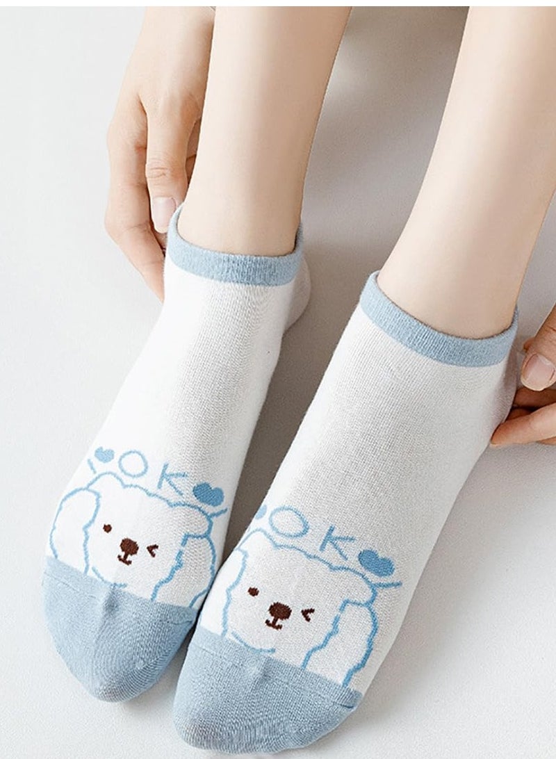 SOLARAE 5-Pack Cotton Ankle Socks - Colorful Breathable Low Cut Casual Athletic Socks for Women, Moisture-Wicking Trainer Socks, US 4-9 - Image 2