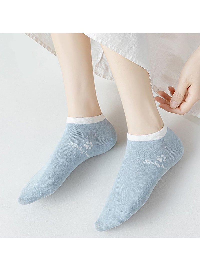 SOLARAE 5-Pack Cotton Ankle Socks - Colorful Breathable Low Cut Casual Athletic Socks for Women, Moisture-Wicking Trainer Socks, US 4-9 - Image 5