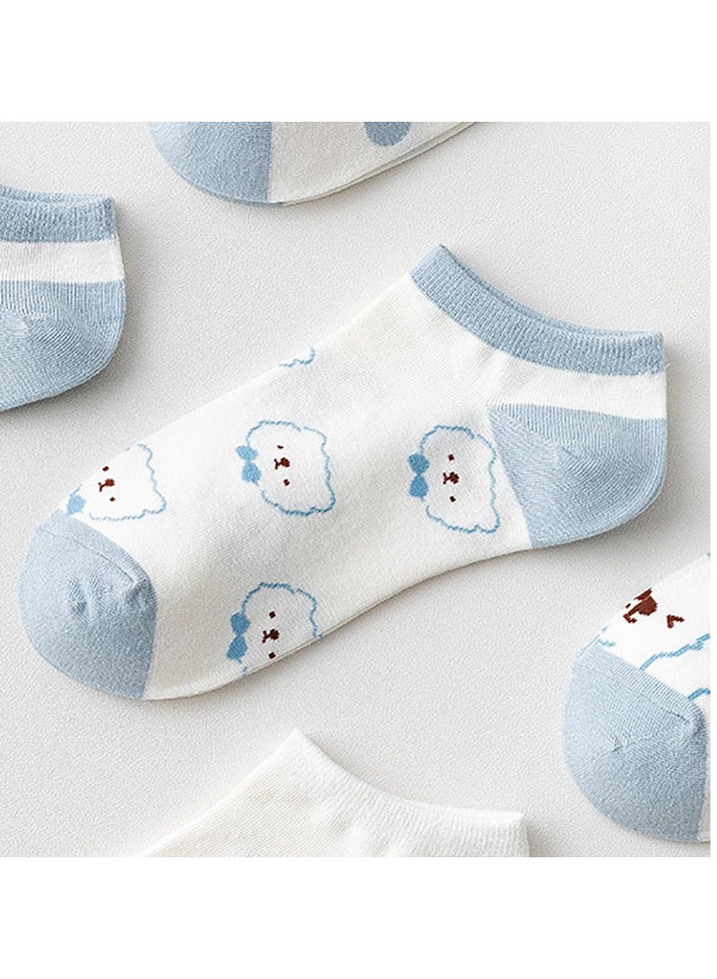 SOLARAE 5-Pack Cotton Ankle Socks - Colorful Breathable Low Cut Casual Athletic Socks for Women, Moisture-Wicking Trainer Socks, US 4-9 - Image 4