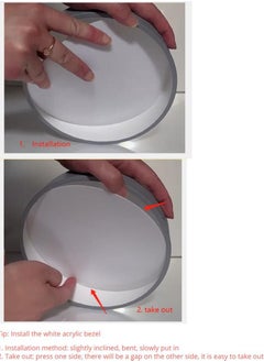 Generic 4 Head LED Ceiling Lights Modern Nordic Round Lamp Wooden Home Living Room Bedroom Lustre Lamp Mounted Lighting Fixture chandelier, Grey  - Image 2