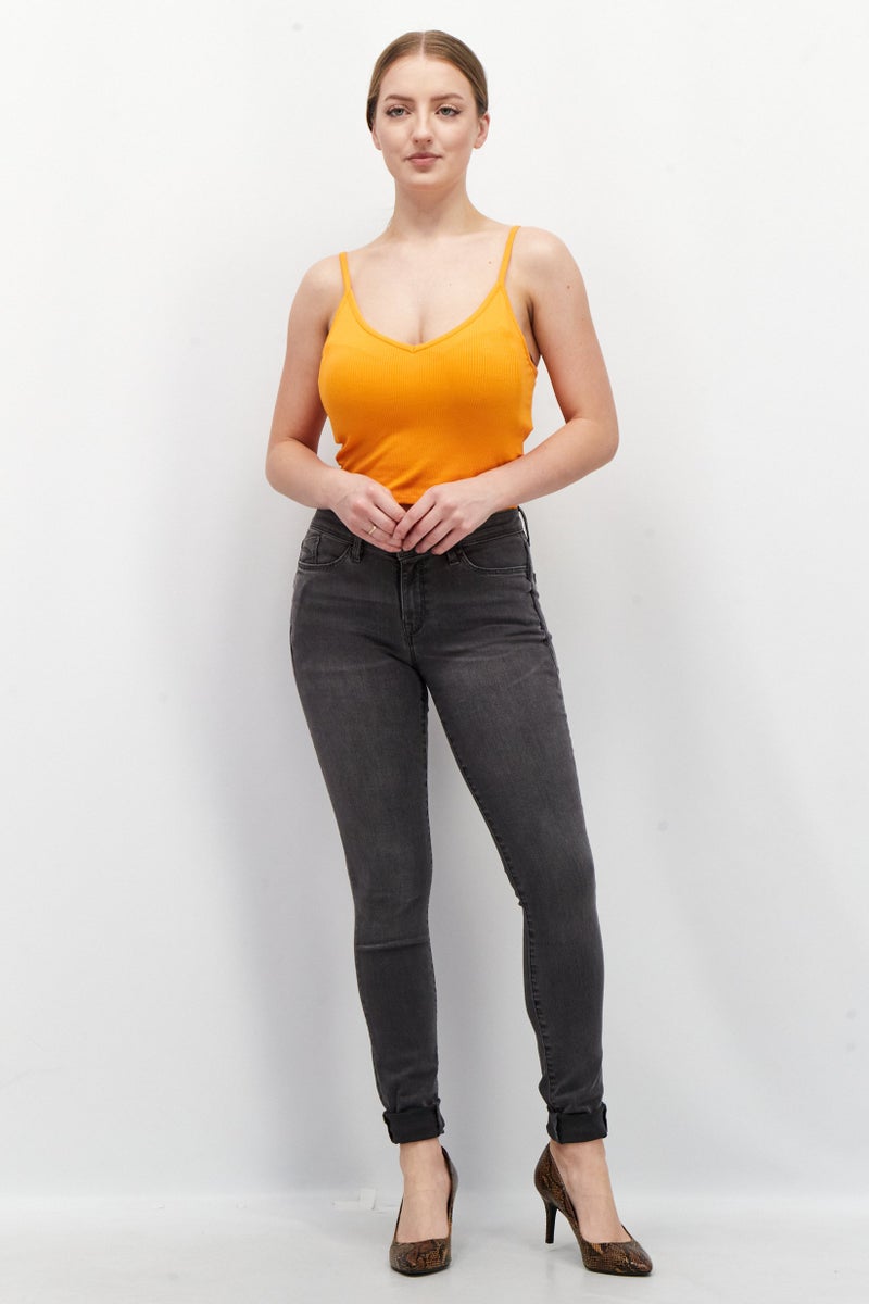 EDC Women  Skinny Fit Washed Denim Jeans, Grey Wash - Image 4
