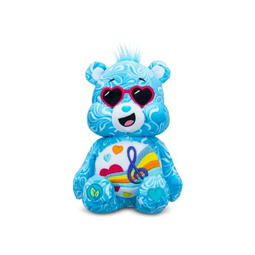 Basic Fun Care Bears Basic Fun Love Song Bear 22 cm Bean Plush Collectable Cuddly Toy with Music Notes Belly Badge Cuddly Gift for Children from 4 Years Ideal for Girls and Boys - Image 1
