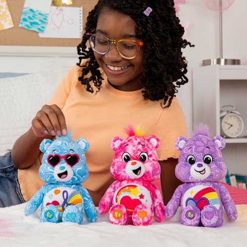 Basic Fun Care Bears Basic Fun Love Song Bear 22 cm Bean Plush Collectable Cuddly Toy with Music Notes Belly Badge Cuddly Gift for Children from 4 Years Ideal for Girls and Boys - Image 5