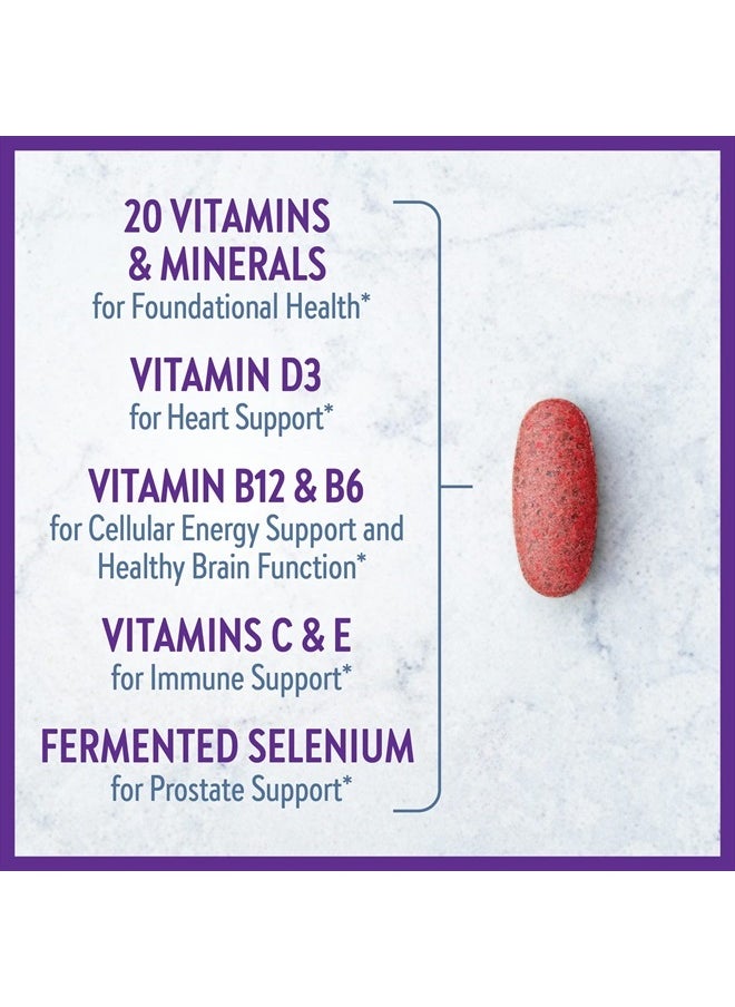 New Chapter - Men's Multivitamin 50 Plus for Brain, Heart, Digestive, Prostate & Immune Support with 20+ Nutrients + Astaxanthin - Every Man's One Daily 55+, Gentle on The Stomach - 96 ct - Image 1