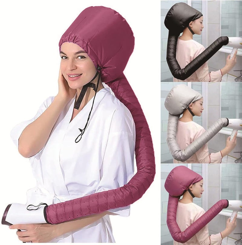 comfrt Bonnet Hooded Hair Dryer Attachment, Adjustable Deep Conditioning Cap, Upgraded Drying Heat Cap with Elastic Strap for Natural Curly Textured Hair Care, Fast Drying, Styling - Image 2