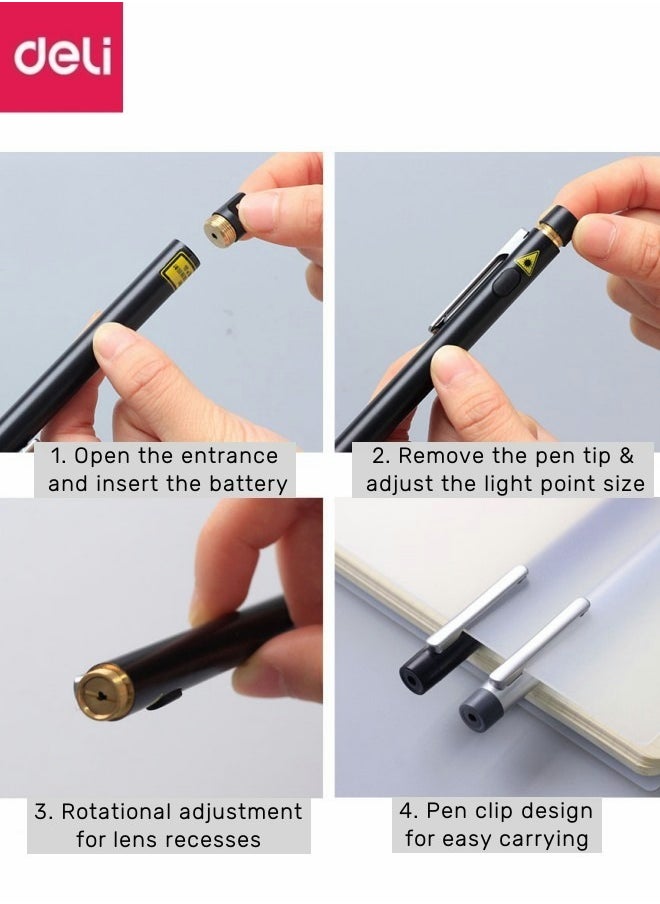Deli - Long Range Red Laser Pointer, 200 Metres Laser Pointer High Power Pen, Green Lazer Pointer Rechargeable for Hiking, Cat Laser Toy - Image 1