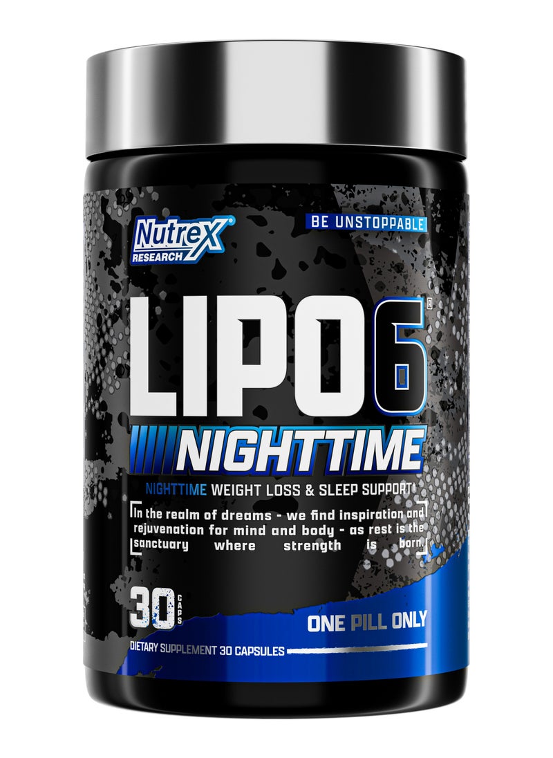 Nutrex Research Lipo 6 Nighttime Fat Burner with Melatonin 30 capsules  - Image 1