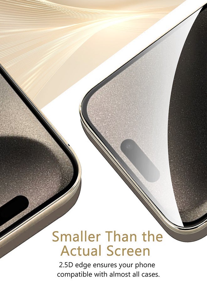 Tersely [2+2] 2Pack Tempered Glass Screen Protector for iPhone 15 Pro Max [6.7 inch] with 2Pack Camera Lens Protector and Installation Alignment Frame Premium HD Case Friendly Film for Apple iPhone - Image 4