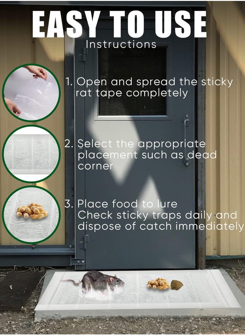 Sticky Rat Traps Mouse Glue Traps, Rat Traps for House Trapping Snakes Spiders Roaches Other Rodents,Indoor Outdoor Non Multi Catch Pest Trap