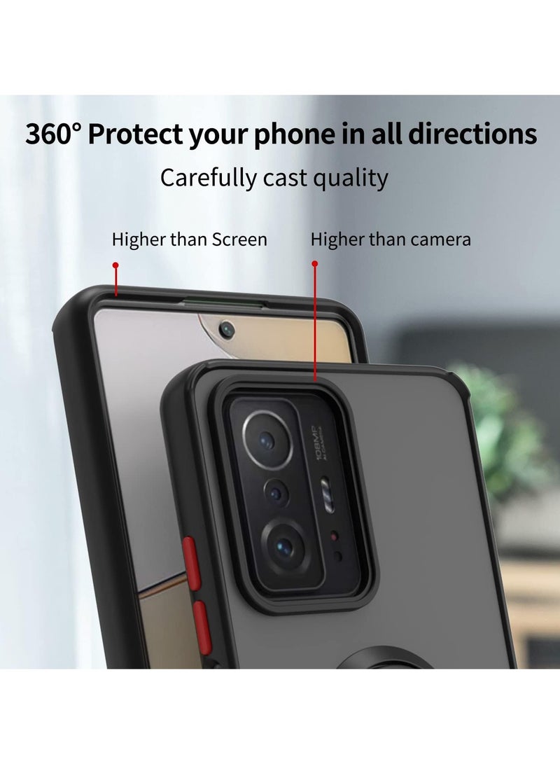 Compatible Infinix Note 50 Pro with Ring Holder PC +TPU Shockproof Bumper Case Matte Translucent Protective Case - Image 3