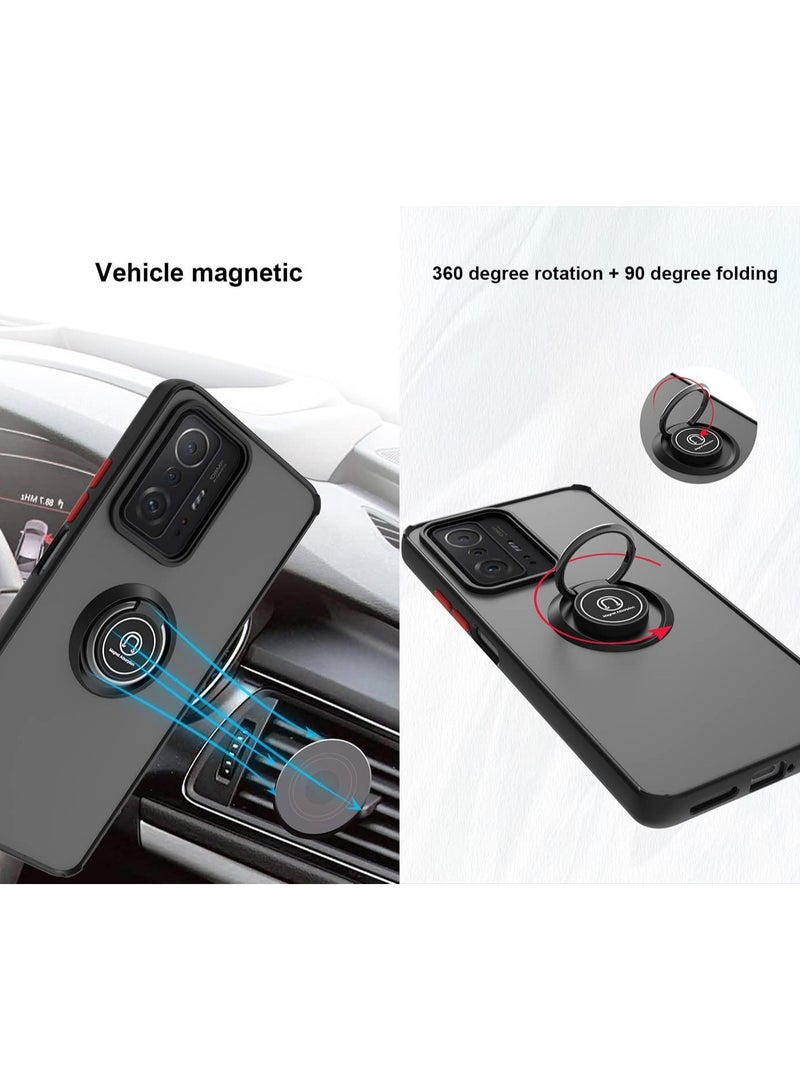 Compatible Infinix Note 50 Pro with Ring Holder PC +TPU Shockproof Bumper Case Matte Translucent Protective Case - Image 2