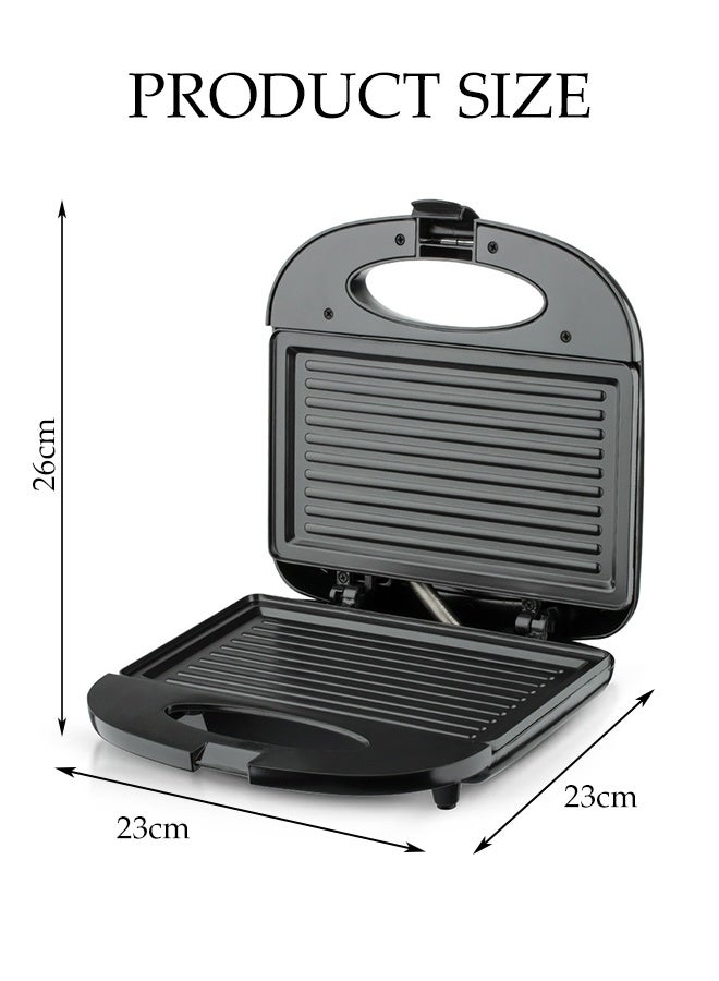 DUNISO Sandwich Maker，2 Slice Grill Maker，Personal Breakfast Bread Toaster， Non Stick，for Making Sandwiches, Bread Toast，Black - Image 2