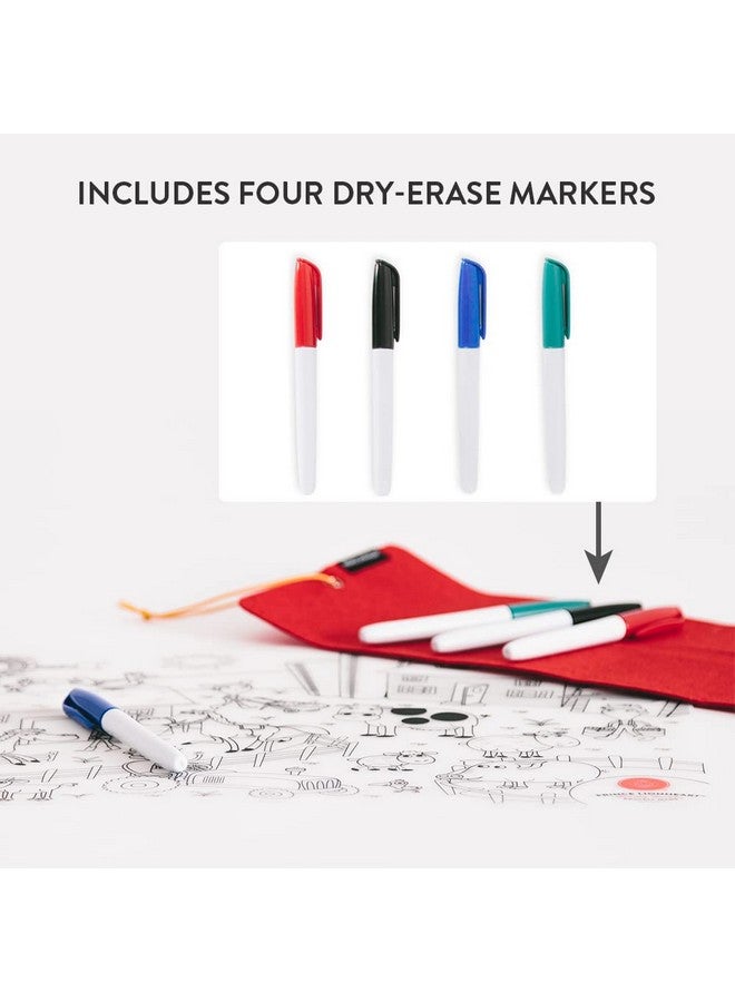 Prince Lionheart Prince Lionheart Reusable Silicone Placemat & Dry Erase Markers, Dino  - Image 4