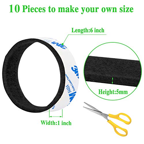 PremiFix Felt Strips 10Pieces Pack 1x 6 Inches Self Adhesive Black Furniture Felt Strips Anti Scratch Heavy Duty 5mm Thick Floor Protector for Rocking Chair for Hardwood Floor - Image 5