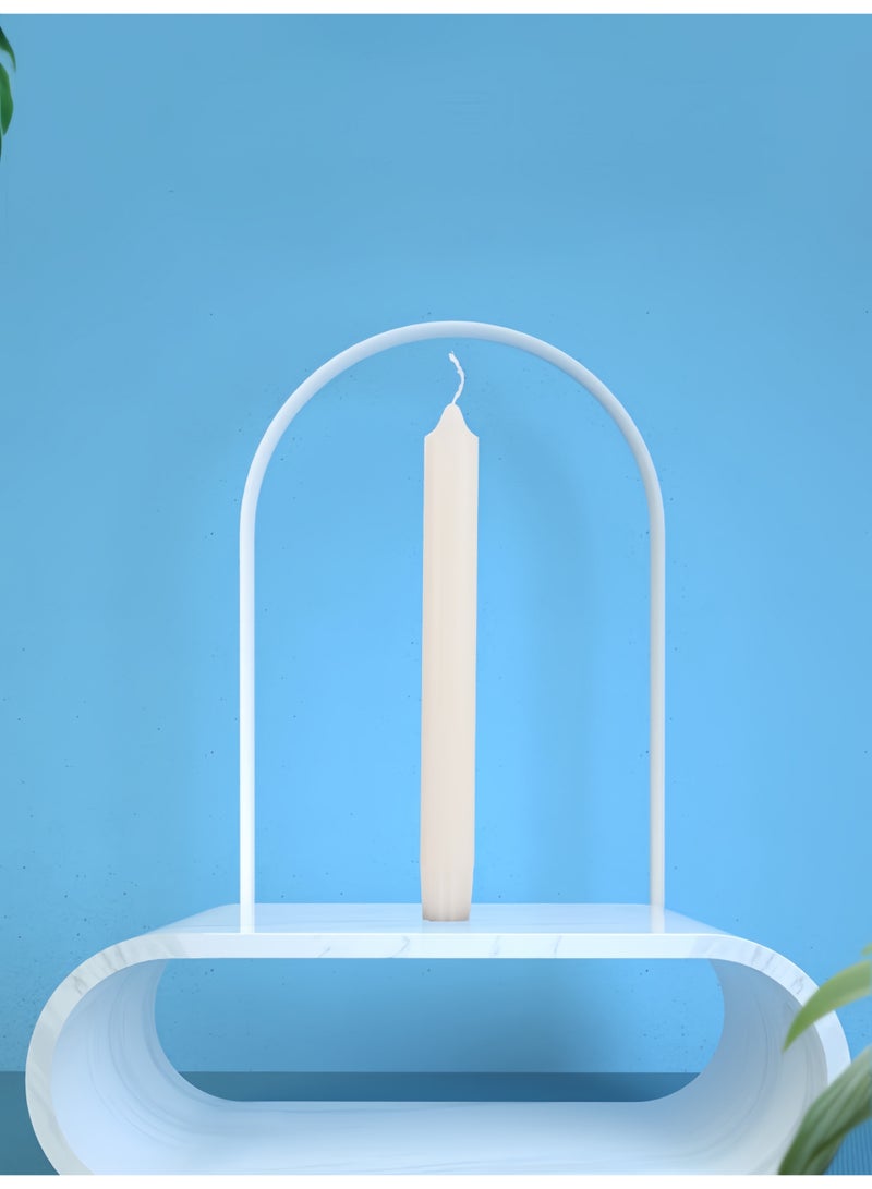 8pcs European Classic Taper Candles, Smokeless & Scent-Free White Stick Candles for Home Dining Table Decor & Candlesticks, Elegant Wedding & Dinner Ambiance - Image 5