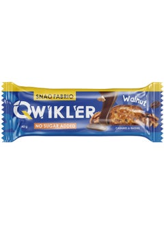 Snaq Fabriq Qwikler Bar Walnut with Caramel and Raisins No Sugar Added 12x40g  - Image 3
