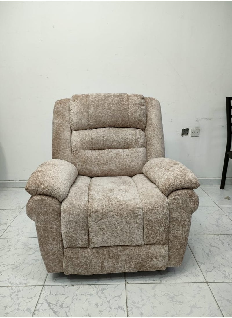 Multi Home Furniture Plush Manual Recliner Chair with Adjustable Backrest and Footrest MH-1804 BEIGE  - Image 3